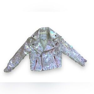 I Love Plum Iridescent Sequin Biker Jacket ( size 1 year old)
